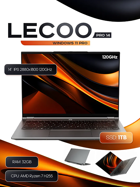 Lenovo Pro 14 2.8K Ryzen 7 255, 32GB, 1TB, Radeon 780M,